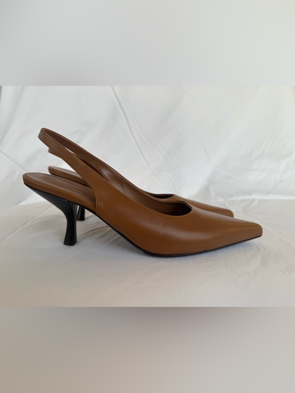 The Row Brown Pointed-Toe Slingback Heels - Picture 3 of 14